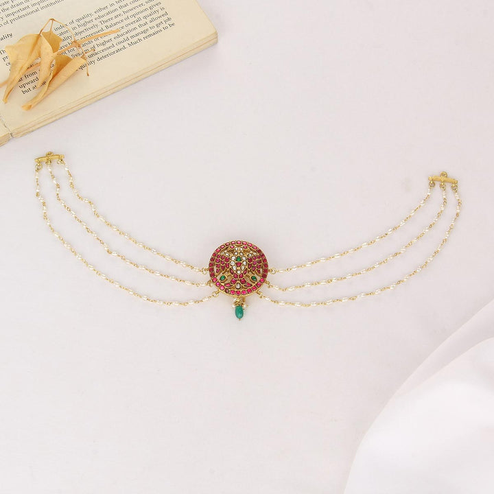 Pure 92.5 Silver, 24kt Gold Plated Vimrath Jada Billa With Maatal | SHOBITAM