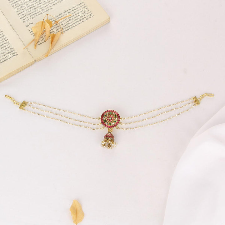 Pure 92.5 Silver, 24kt Gold Plated Ashika Jada Billa With Maatal | SHOBITAM