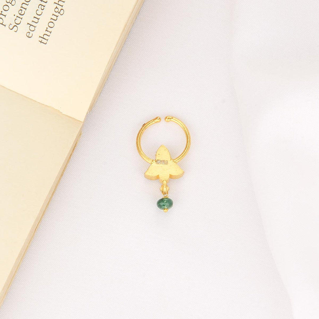 92.5 Silver, 24kt Gold Plated Vidhula Bullakku Nose Pin | SHOBITAM