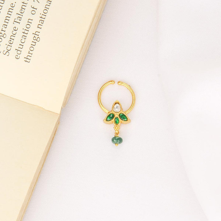 92.5 Silver, 24kt Gold Plated Vidhula Bullakku Nose Pin | SHOBITAM