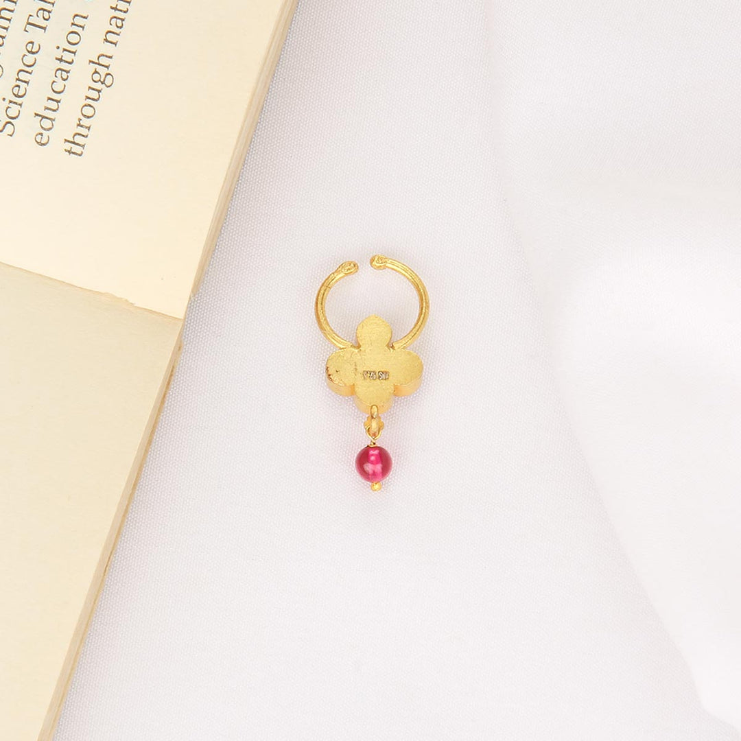 92.5 Silver, 24kt Gold Plated Smitha Bullakku Nose Pin | SHOBITAM