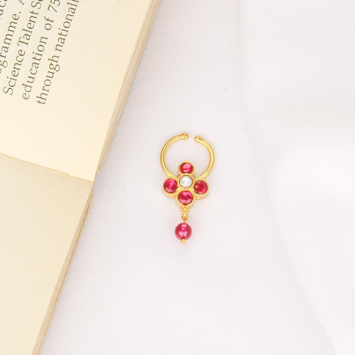 92.5 Silver, 24kt Gold Plated Smitha Bullakku Nose Pin | SHOBITAM