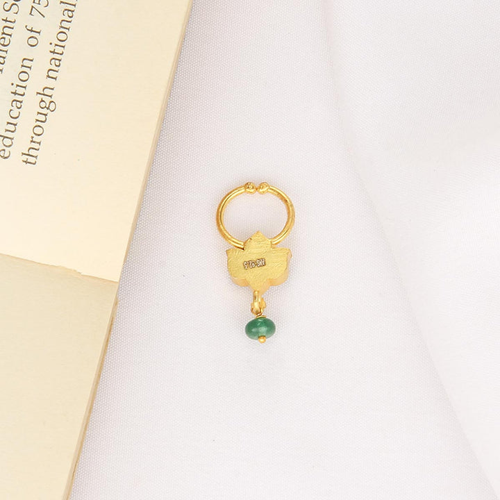 92.5 Silver, 24kt Gold Plated, Arsha Bullakku Nose Pin | SHOBITAM