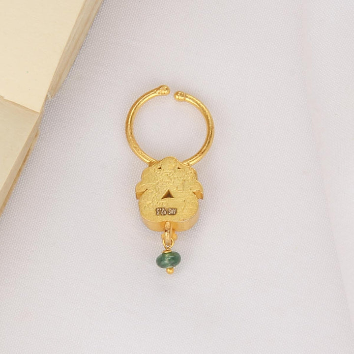 Pure 92.5 Silver, 24kt Gold Plated Classic Bullakku Nose pin | SHOBITAM