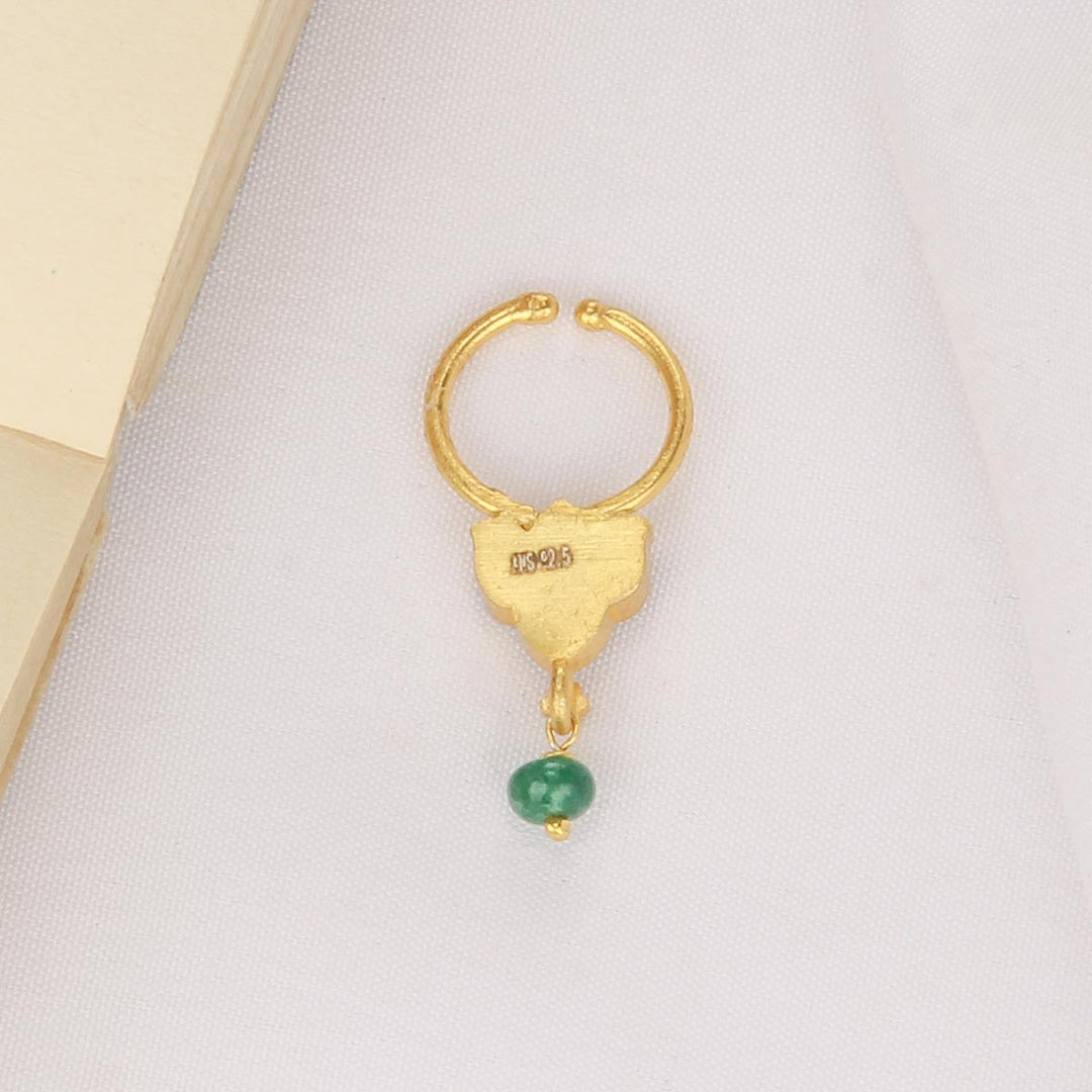 Pure 92.5 Silver, 24kt Gold Plated Yashwini Bullakku Nose pin | SHOBITAM
