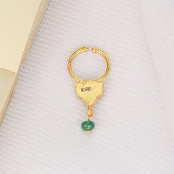 Pure 92.5 Silver, 24kt Gold Plated Yashwini Bullakku Nose pin | SHOBITAM