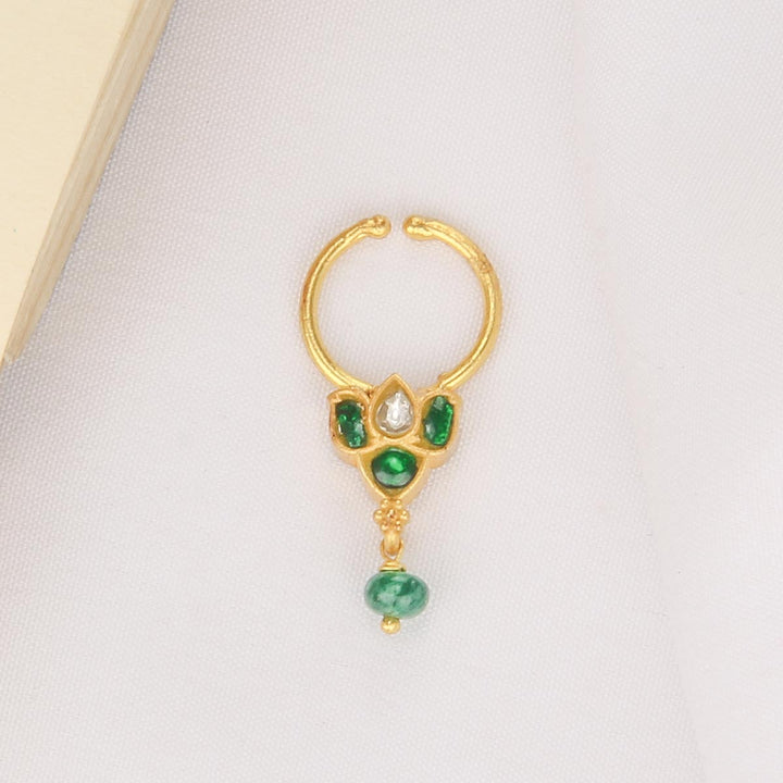 Pure 92.5 Silver, 24kt Gold Plated Yashwini Bullakku Nose pin | SHOBITAM