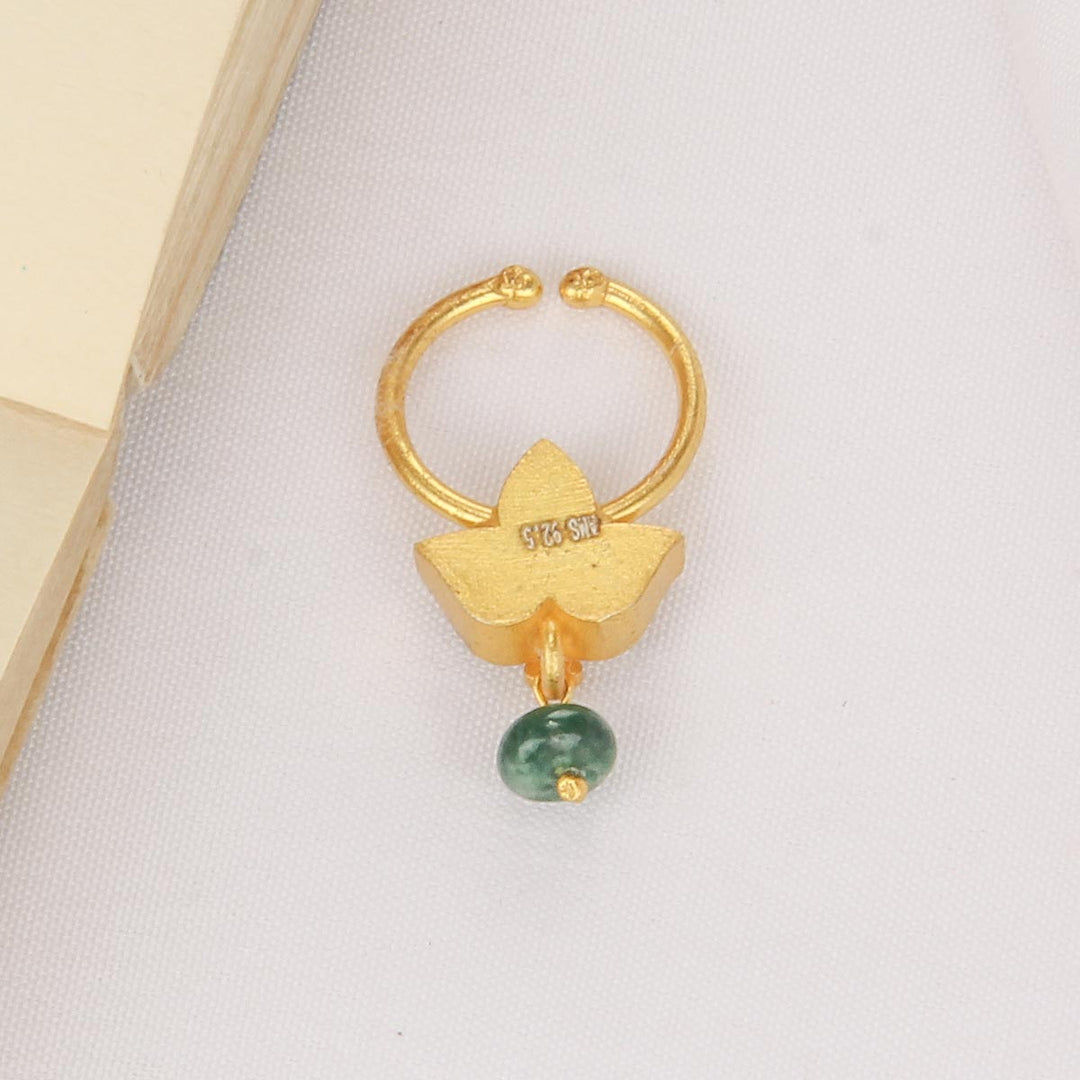Pure 92.5 Silver, 24kt Gold Plated Gowshikha Nose pin | SHOBITAM
