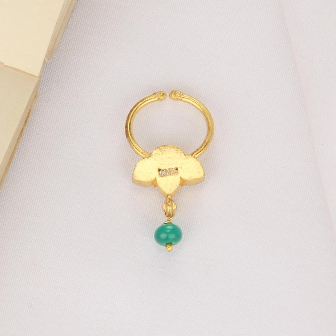 Pure 92.5 Silver, 24kt Gold Plated Alonza Bullakku Nose pin | SHOBITAM