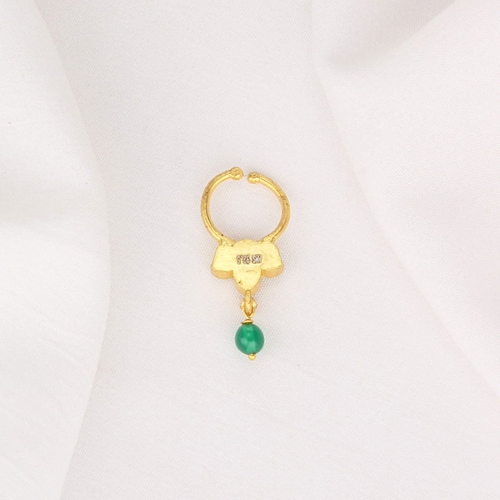 92.5 Silver, 24kt Gold Plated Nithra Bullakku Nose Pin | SHOBITAM
