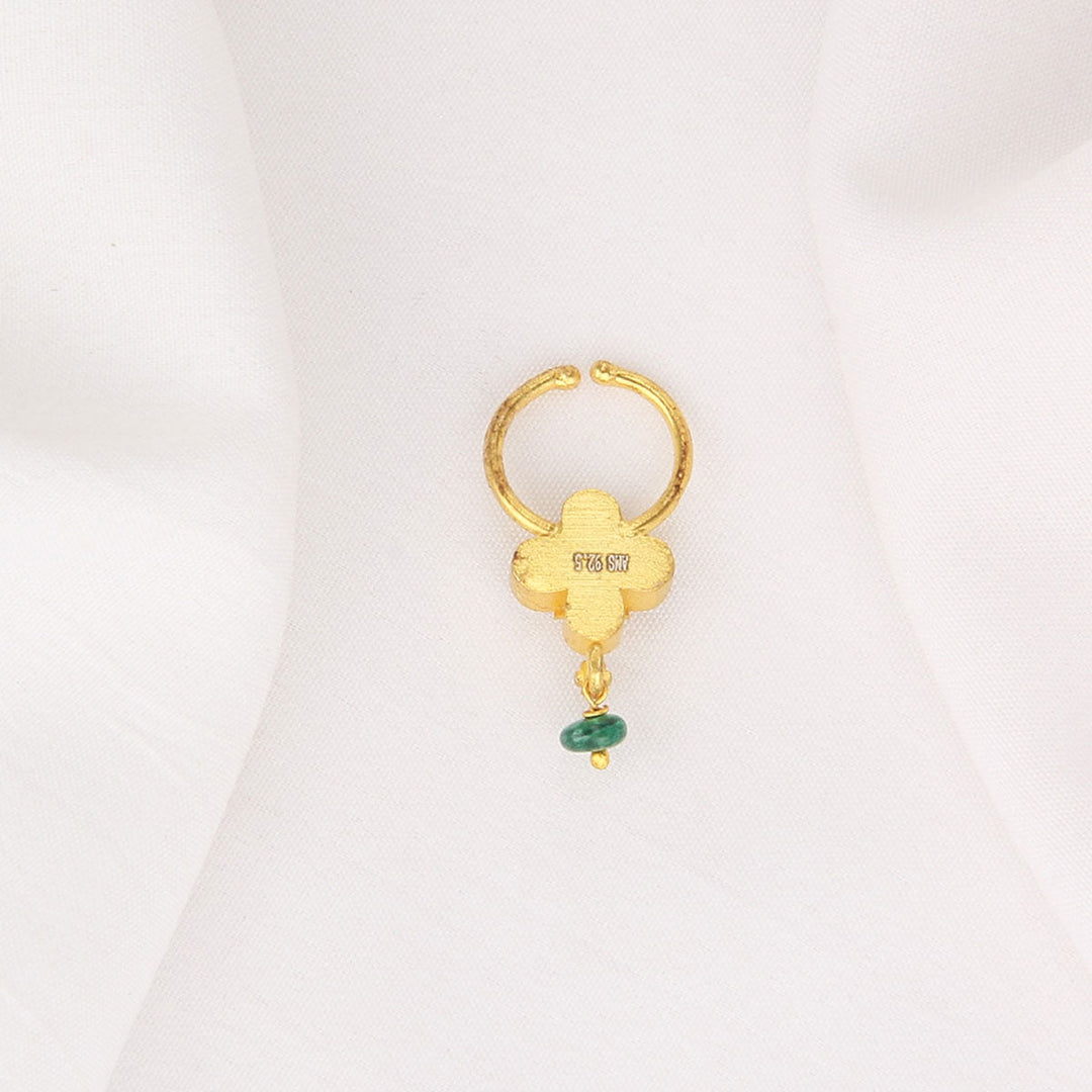 92.5 Silver, 24kt Gold Plated Ahana Bullakku Nose Pin | SHOBITAM