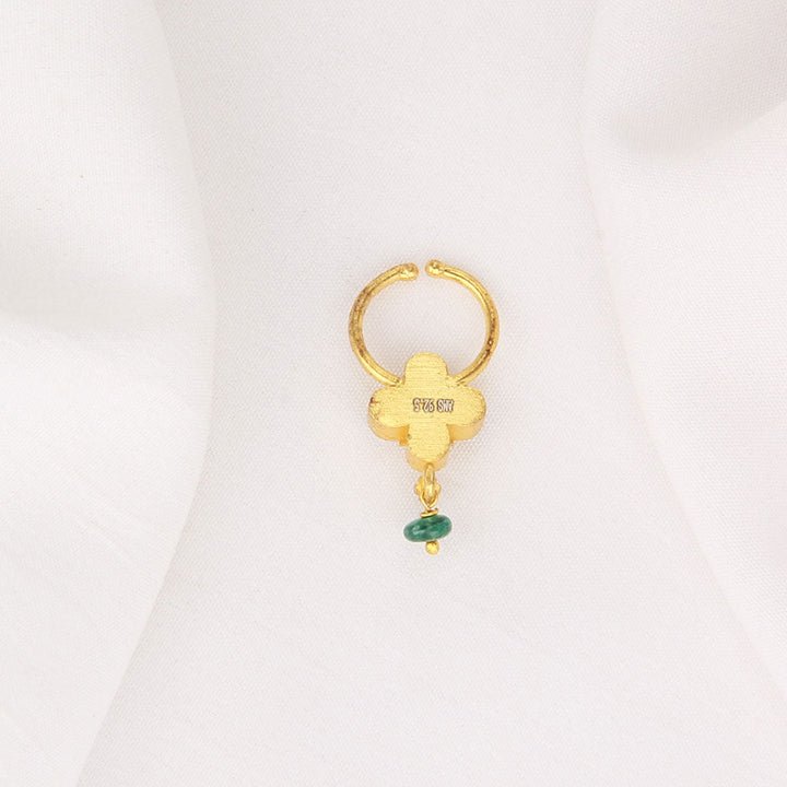 92.5 Silver, 24kt Gold Plated Ahana Bullakku Nose Pin | SHOBITAM