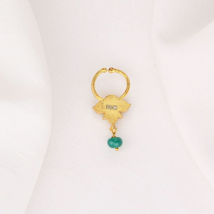 92.5 Silver, 24kt Gold Plated Jashvitha Bullakku Nose Pin | SHOBITAM