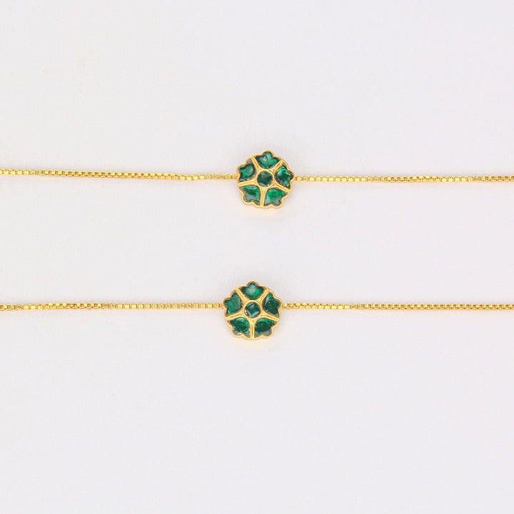 92.5 Silver Adline Kundan Anklet | SHOBITAM
