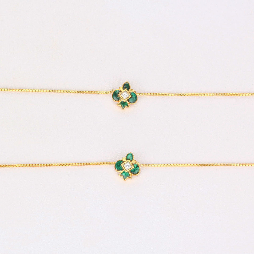 92.5 Silver Yatika Kundan Anklet | SHOBITAM