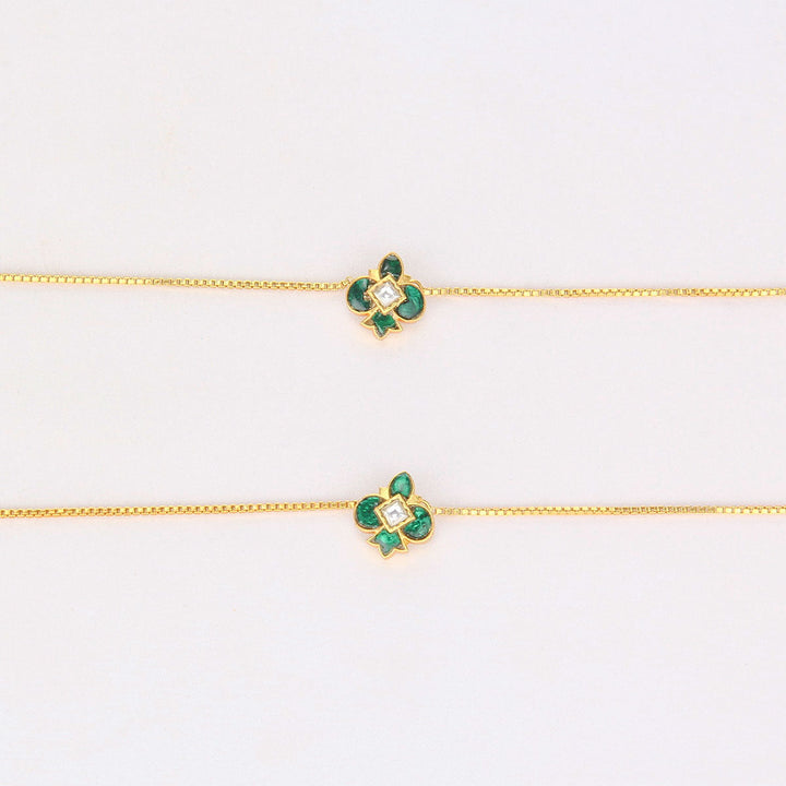 92.5 Silver Yatika Kundan Anklet | SHOBITAM