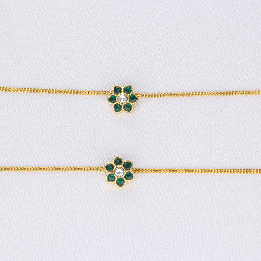 92.5 SilverThiya Kundan Anklet | SHOBITAM
