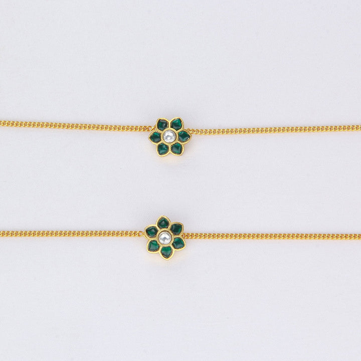 92.5 SilverThiya Kundan Anklet | SHOBITAM
