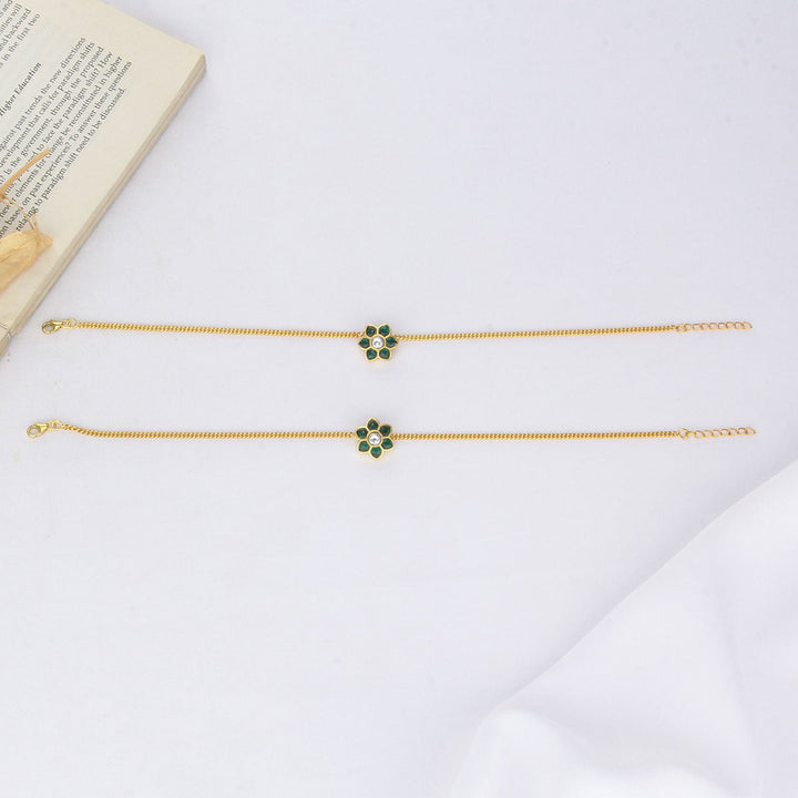 92.5 SilverThiya Kundan Anklet | SHOBITAM