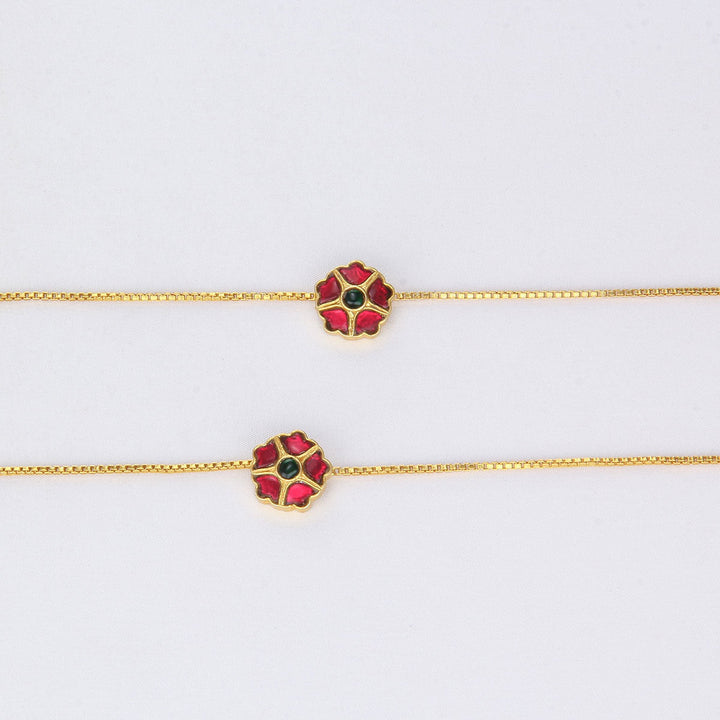 92.5 Silver, Khashvi Kundan Anklet | SHOBITAM
