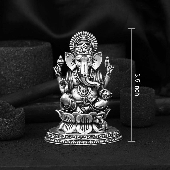 Pure 92.5 Silver Ganesha 2D Idol | SHOBITAM