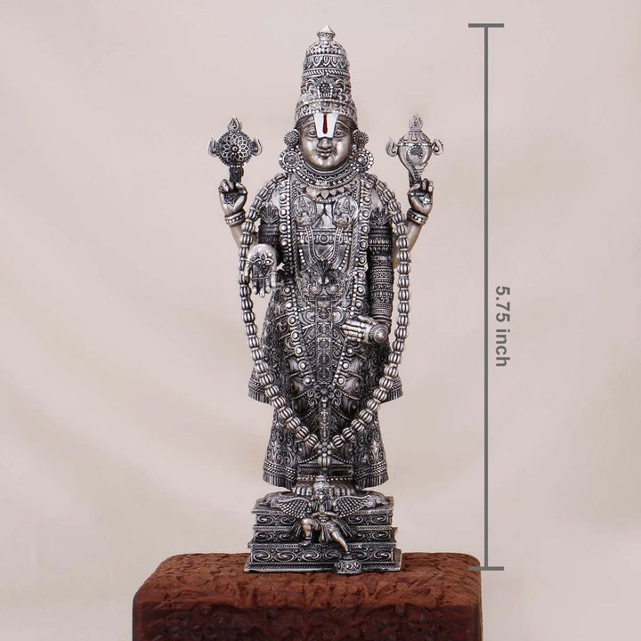 Pure 92.5 Silver Venkateswara 3D Idol | SHOBITAM