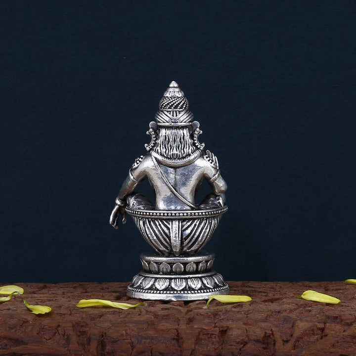 Pure 92.5 Silver Ayyapan 3D Solid Idol | SHOBITAM