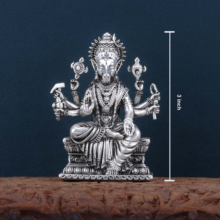 Pure 92.5 silver Sri Varahiamman 3D Solid Idol  | SHOBITAM