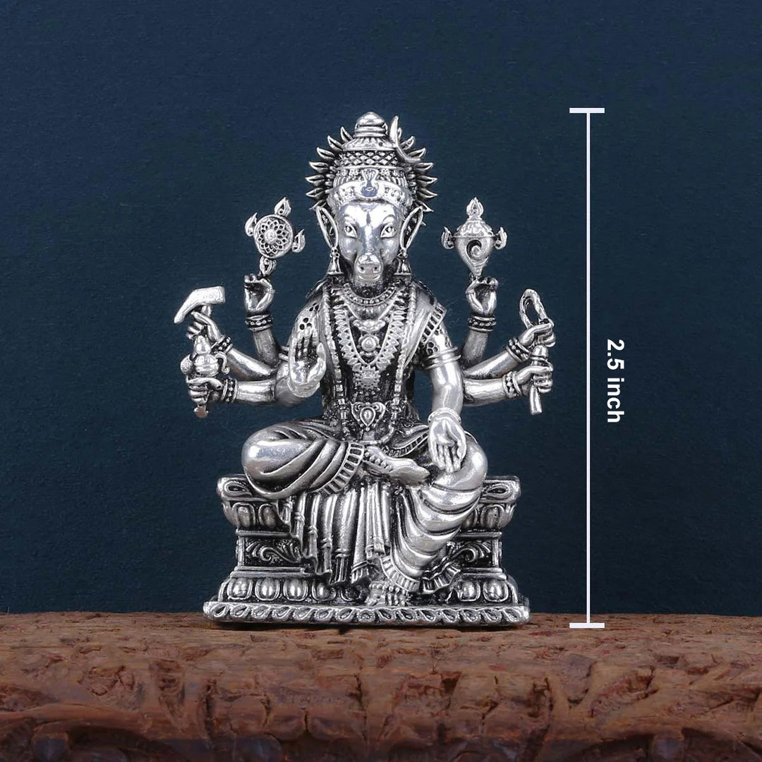 Pure 92.5 silver Sri Varahiamman 3D Solid Idol  | SHOBITAM