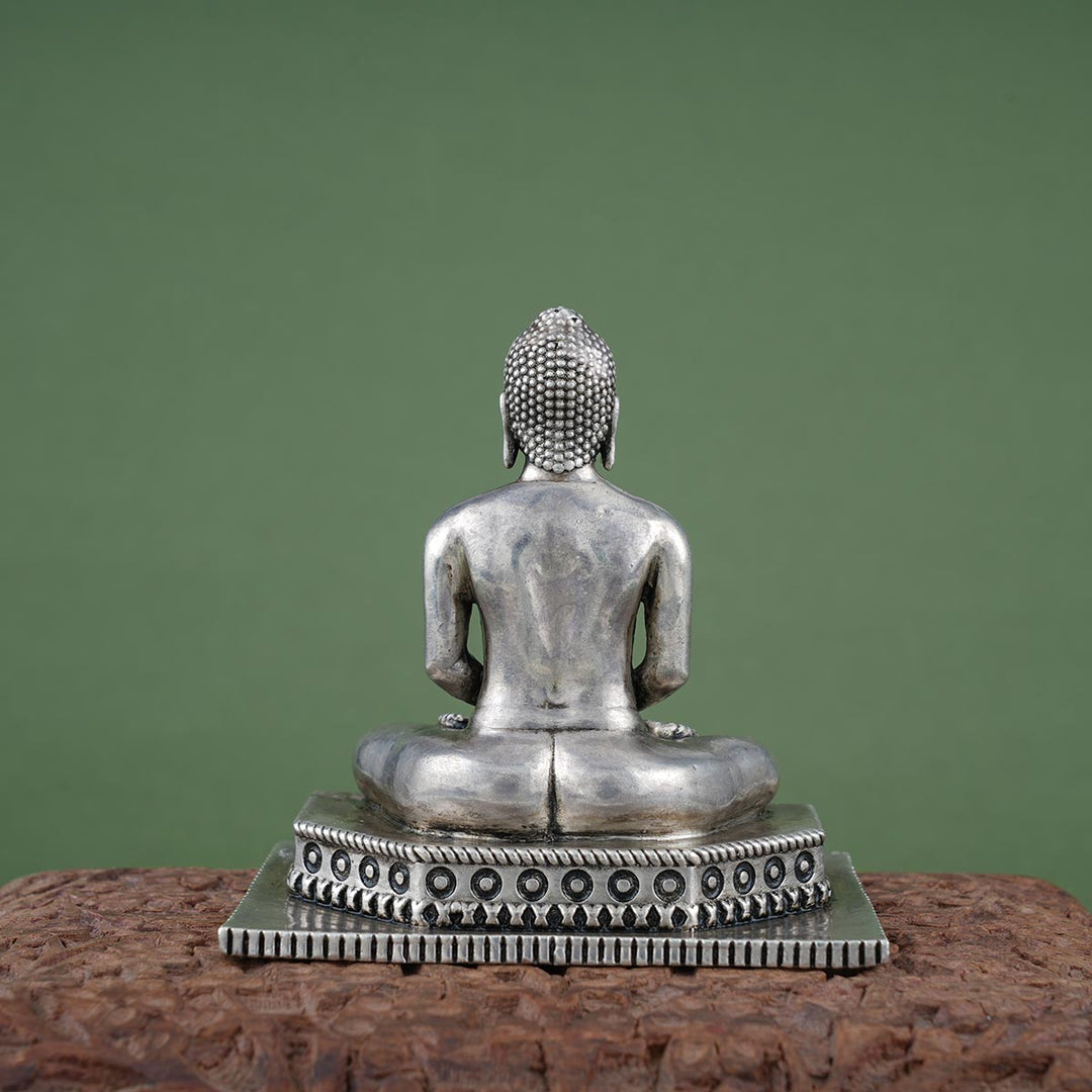 Pure 92.5 silver Mahaveer Swami 3D Idol  | SHOBITAM