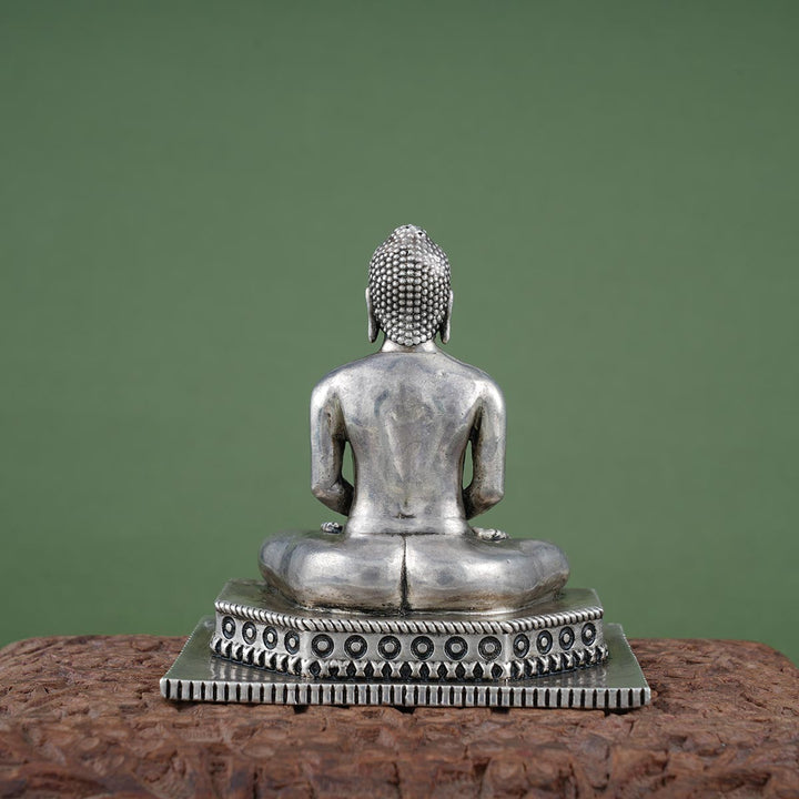 Pure 92.5 silver Mahaveer Swami 3D Idol  | SHOBITAM