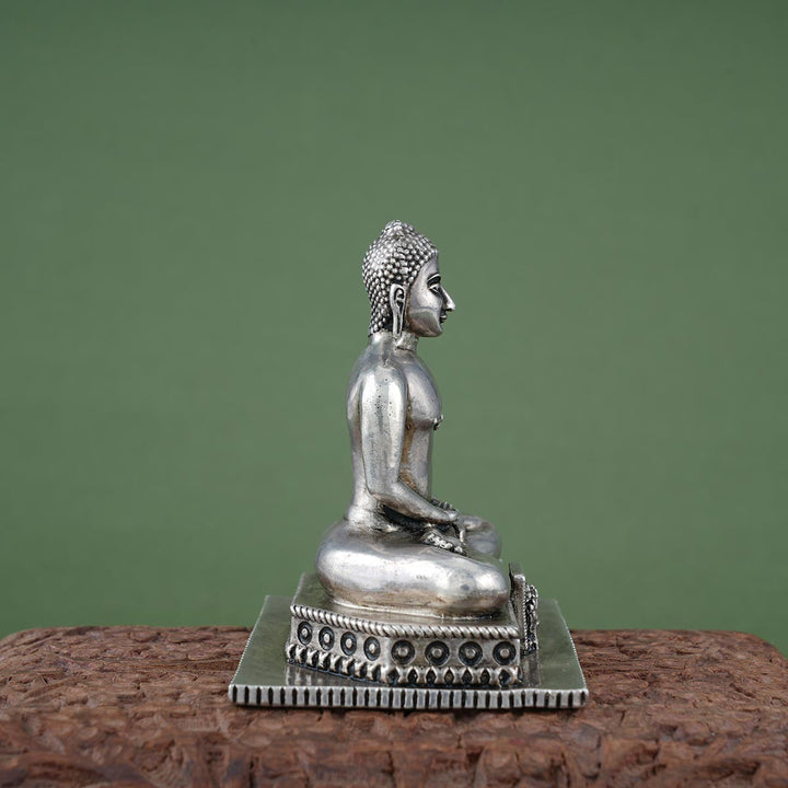 Pure 92.5 silver Mahaveer Swami 3D Idol  | SHOBITAM