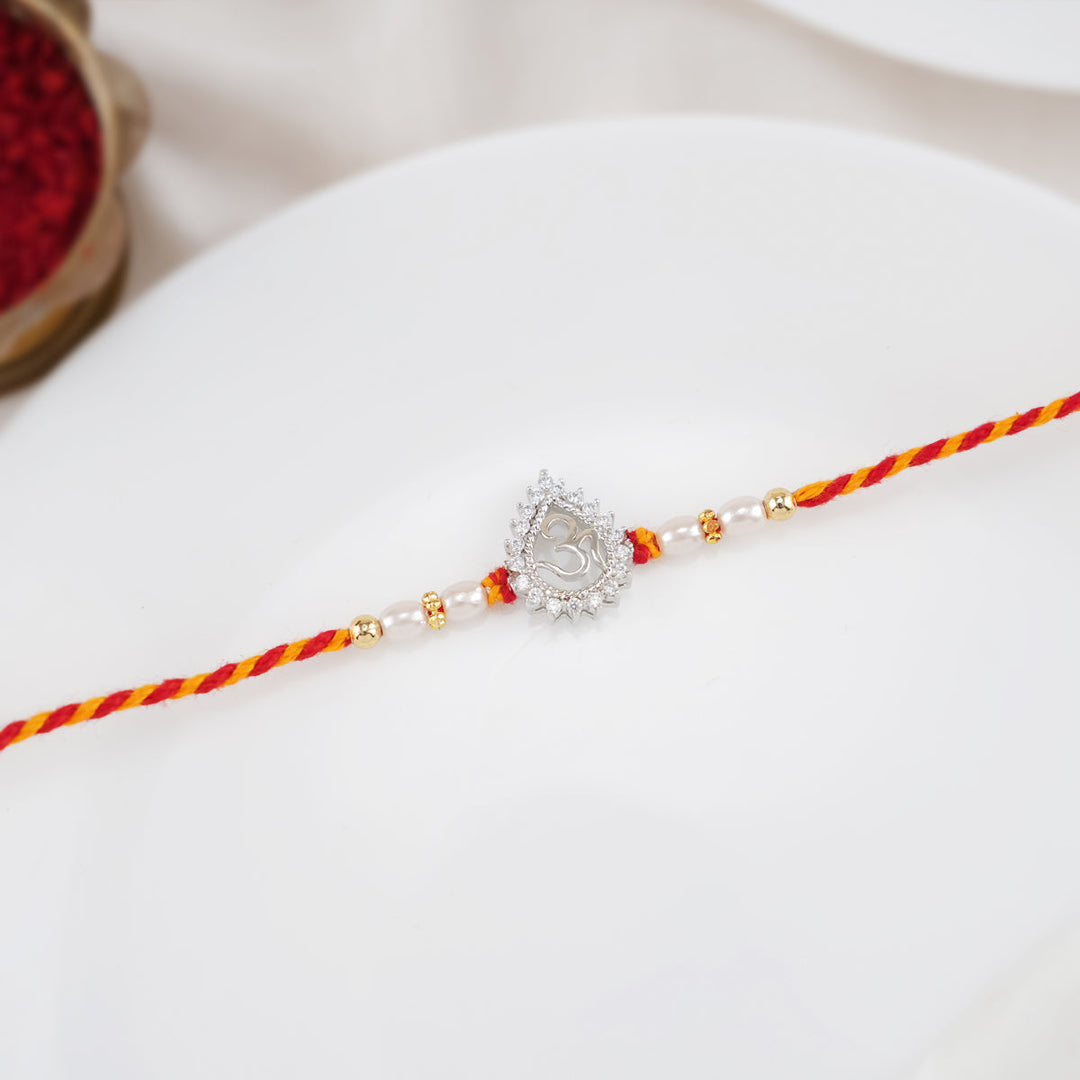 Pure 92.5 Silver Sparkling Silver Rakhi | SHOBITAM