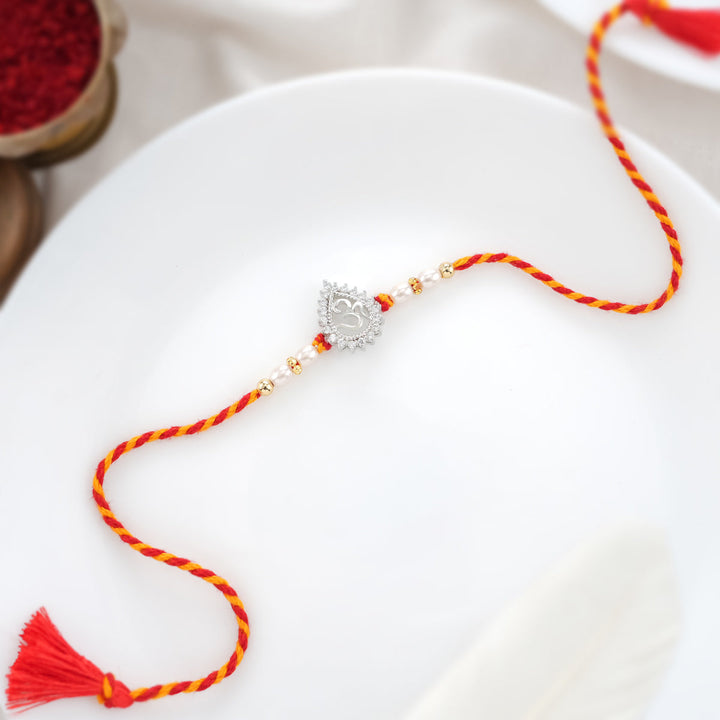 Pure 92.5 Silver Sparkling Silver Rakhi | SHOBITAM