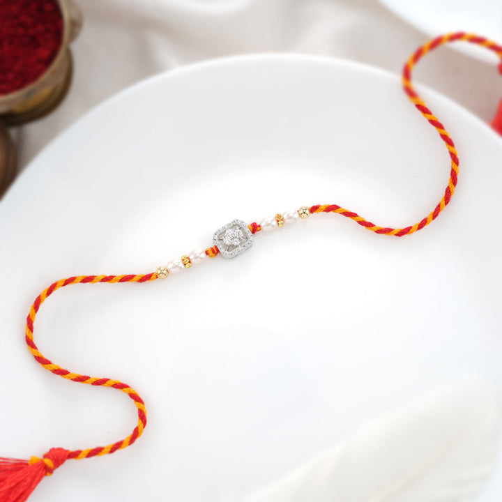 Pure 92.5 Silver Silver Floryn Rakhi | SHOBITAM
