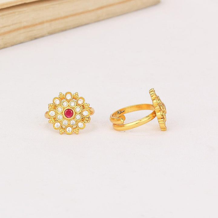 92.5 Silver, Gold Plated Terisha Toe Ring | SHOBITAM