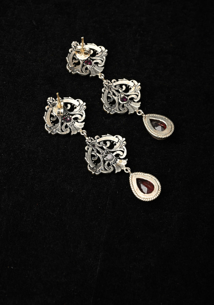 92.5 Pure Silver, Dual Tone _ Ozxidized Silver and Antique Gold finish Earrings