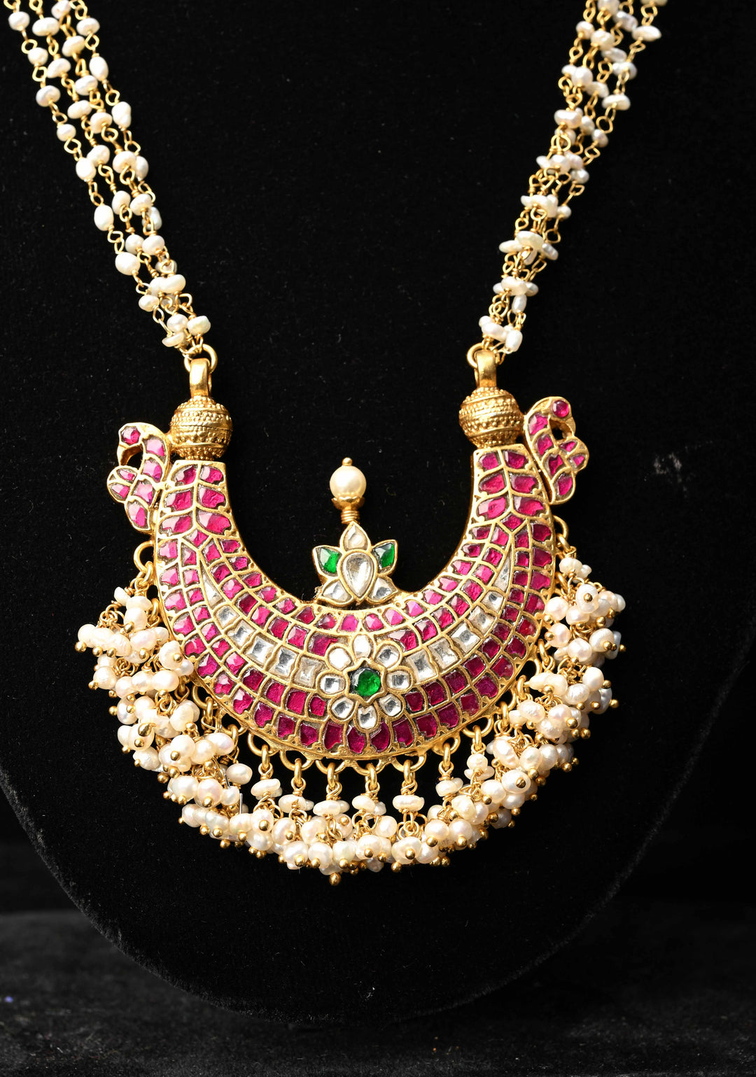 92.5 Silver 24 Karat Gold Plated Muthu Long Necklace