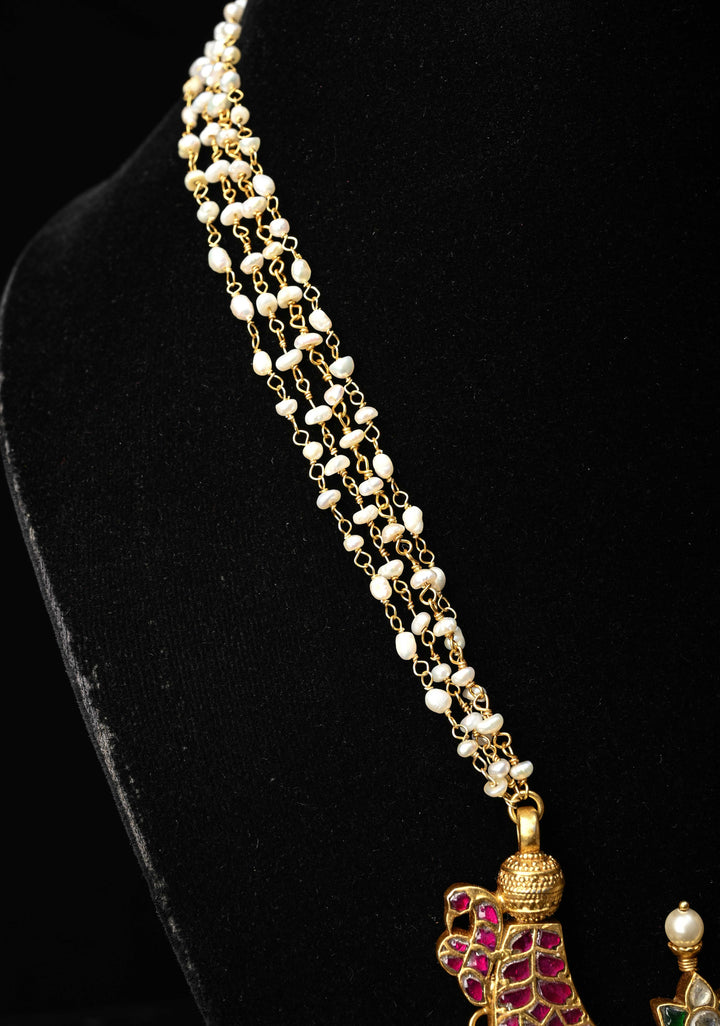 92.5 Silver 24 Karat Gold Plated Muthu Long Necklace