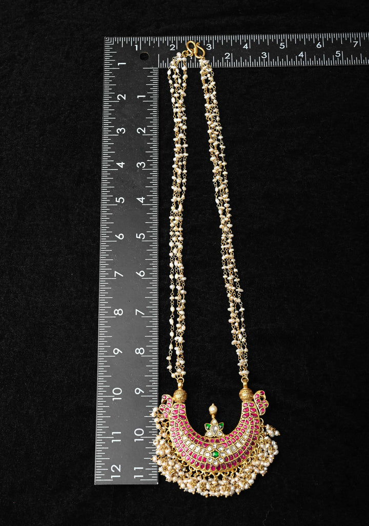 92.5 Silver 24 Karat Gold Plated Muthu Long Necklace