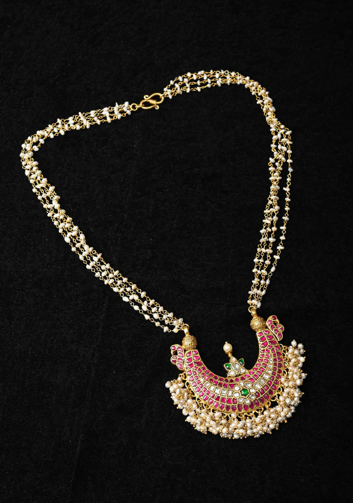 92.5 Silver 24 Karat Gold Plated Muthu Long Necklace