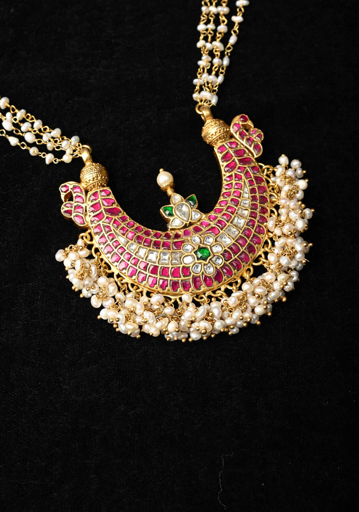 92.5 Silver 24 Karat Gold Plated Muthu Long Necklace