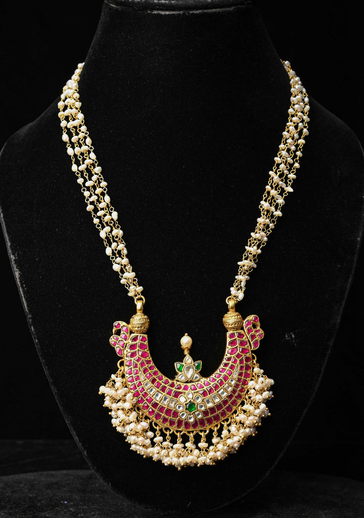 Silver 24 Karat Gold Plated Muthu Long Necklace – Shobitam India