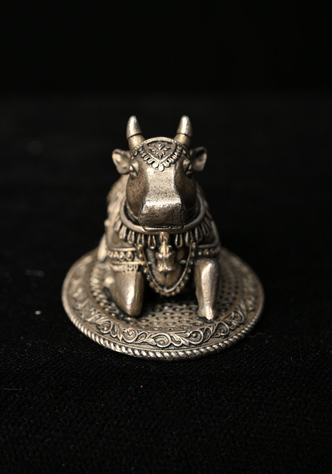 92.5 Pure Silver, Oxidized Nandi 3D Idol