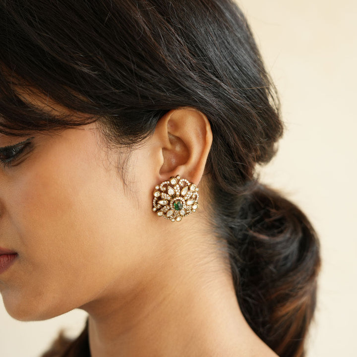 Pure 92.5 Silver Little Love Victorian Studs | SHOBITAM