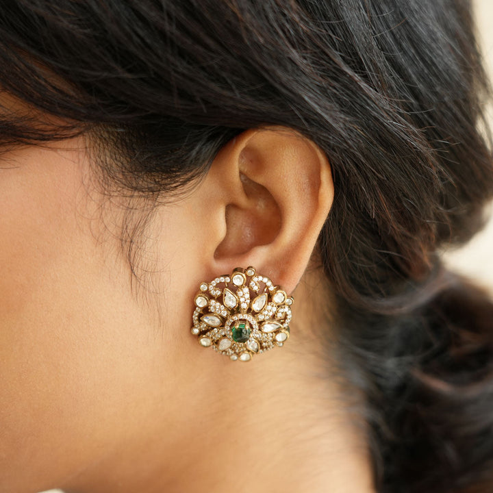 Pure 92.5 Silver Little Love Victorian Studs | SHOBITAM
