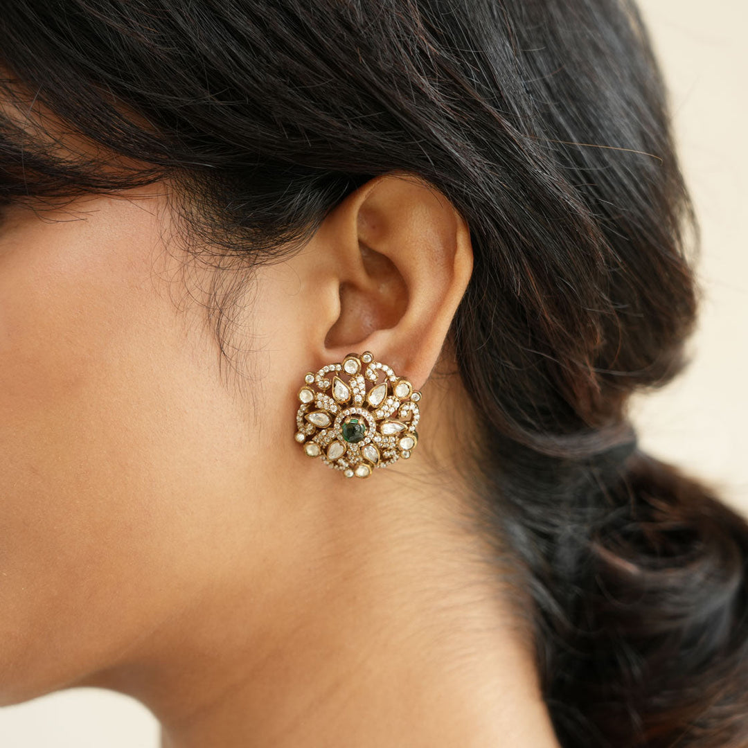 Pure 92.5 Silver Little Love Victorian Studs | SHOBITAM