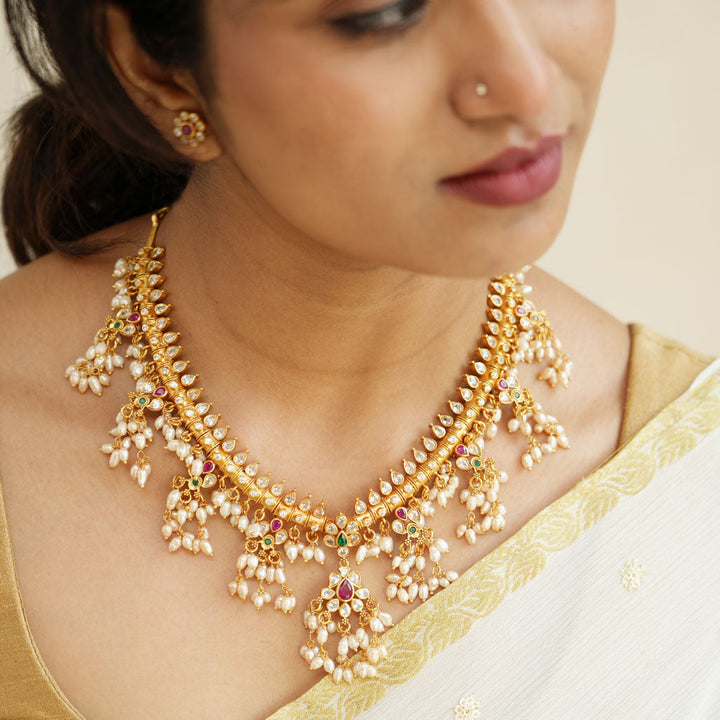 Pure 92.5 Silver Lakhi Guttapusalu Necklace | SHOBITAM