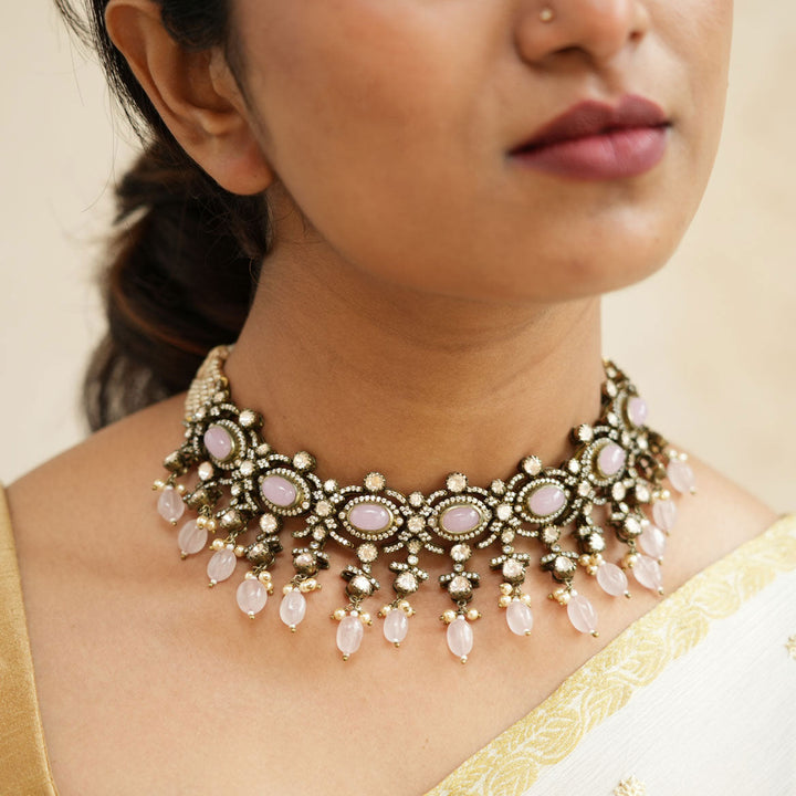 Pure 92.5 Silver Style Icon Victorian Choker Set | SHOBITAM