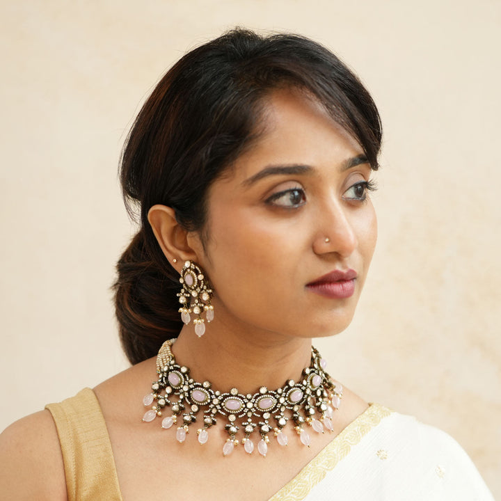 Pure 92.5 Silver Style Icon Victorian Choker Set | SHOBITAM